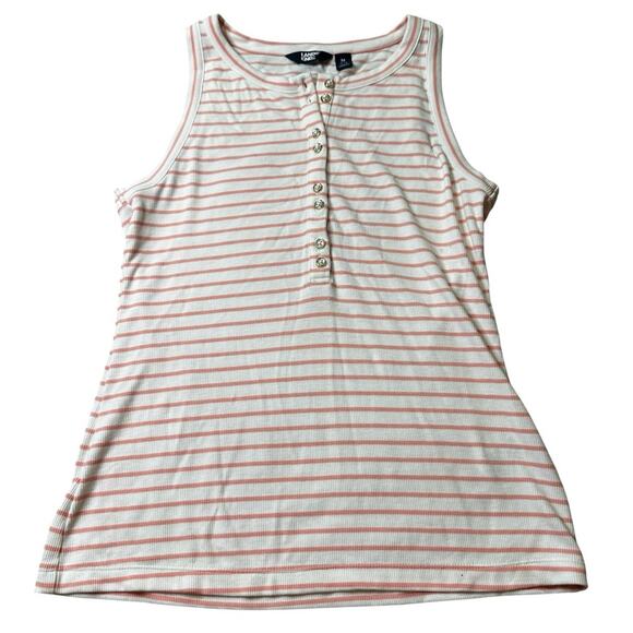 Lands' End coral Pink & White Sleeveless Tank Top Size medium - Picture 10 of 10